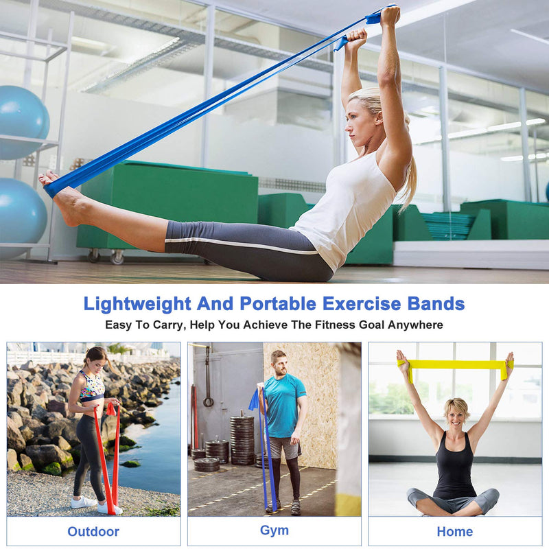 [Australia] - Resistance Bands Set, [Set of 3] 2.0M/6.5ft Skin-Friendly Exercise Bands with 3 Resistance Levels, Workout Resistance Bands Set for Women and Men,Ideal for Strength Training, Pilates, Yoga, Fitness 