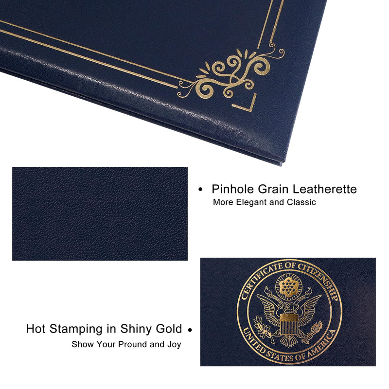 [Australia] - GraduatePro US Citizenship Certificate Holder 2022 Naturalization Padded Leatherette Cover with Golden Great Seal of The United States for American Gifts Faux Leather 