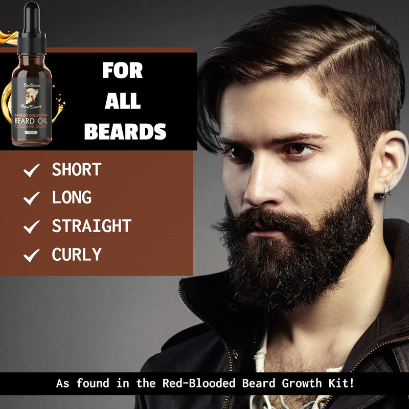 [Australia] - Red-Blooded Cologne Scented Beard Oil For Men - Stimulate New & Thicker Beard Growth While Helping Your Beard And Skin Look, Feel And Smell Irresistible 