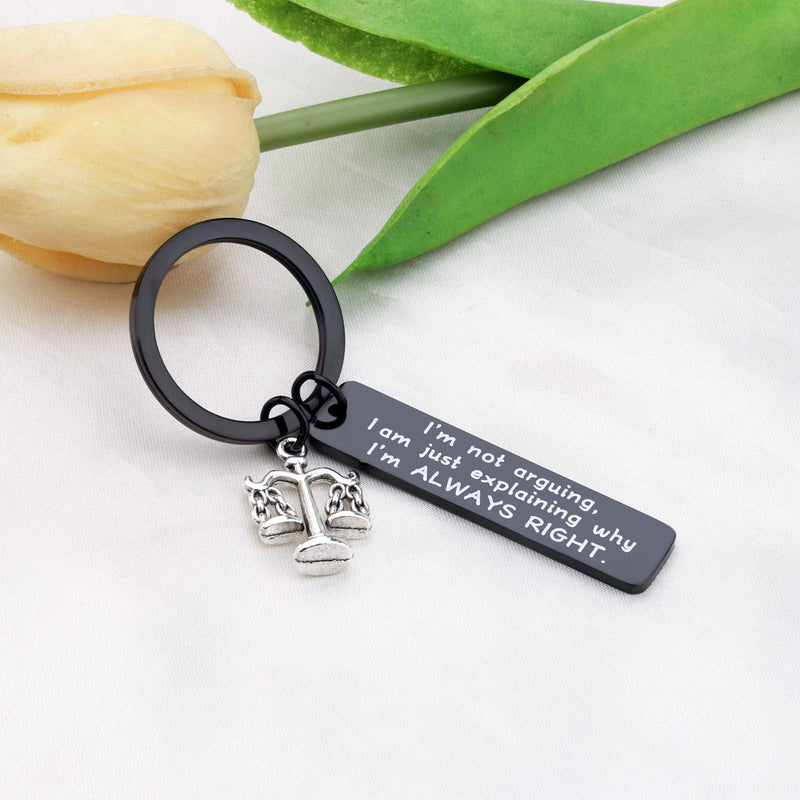 [Australia] - AKTAP Funny Lawyer Gifts Lawyer Key Chain I'm Not Arguing I Am Just Explaining Why I'm Always Right Arguing blace keychain 