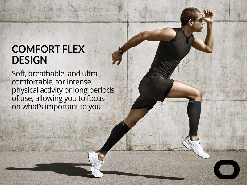 [Australia] - Calf Compression Sleeve for Men & Women (20-30mmHg) - Best Calf Compression Socks for Running, Shin Splint, Calf Pain Relief, Leg Support Sleeve for Runners, Medical, Air Travel, Nursing, Cycling Small / Medium (12-15.5" Calf) Black 