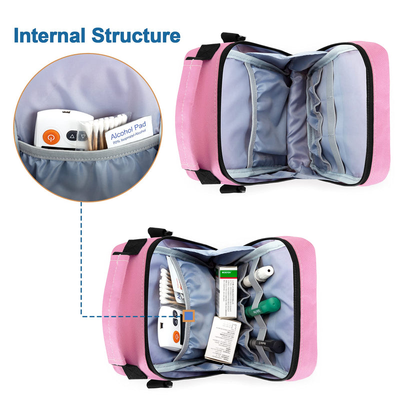 [Australia] - CURMIO Insulin Cooler Travel Case, Insulated Diabetes Supplies Bag with Shoulder Strap for Insulin Pens and Diabetic Supplies, Pink (Patented Design,Bag Only) 