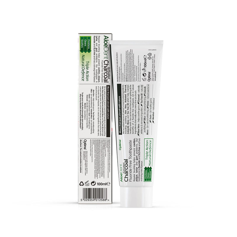 [Australia] - AloeDent, Charcoal Toothpaste Fluoride Free, Natural Action, Vegan, Cruelty Free , SLS Free, Whitening, Healthy Gums , 100ml 