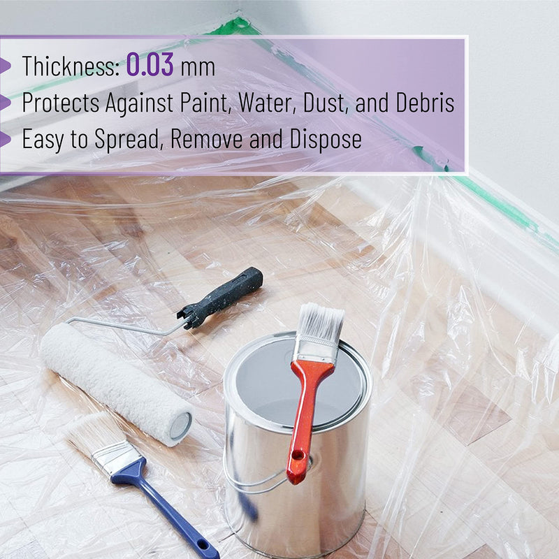 [Australia] - Bates- Plastic Drop Cloth, Drop Cloth 9x12, Plastic Cover, Clear Plastic Tarp, Plastic Tarp for Painting, Plastic Sheeting for Painting, Plastic Drop Cloths for Painting, Paint Plastic Drop Cloth 