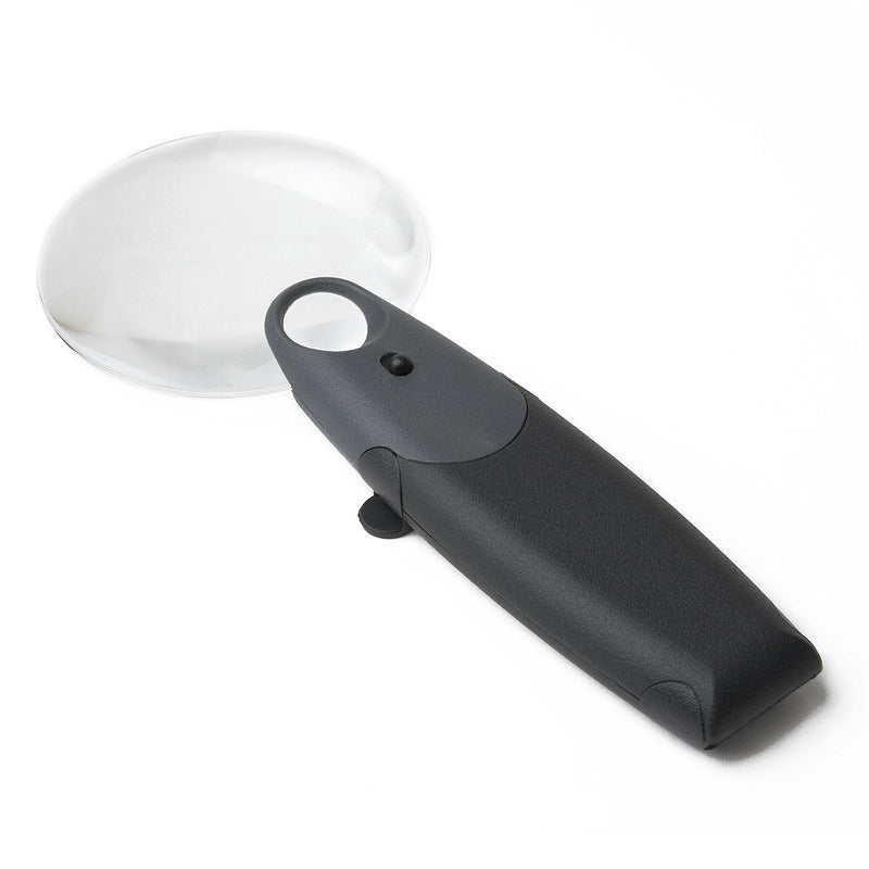 [Australia] - Carson FreeHand 2.5x LED Lighted Hand-Held or Hands-Free Magnifier with 5.5x Spot Lens (FH-25) , Gray 