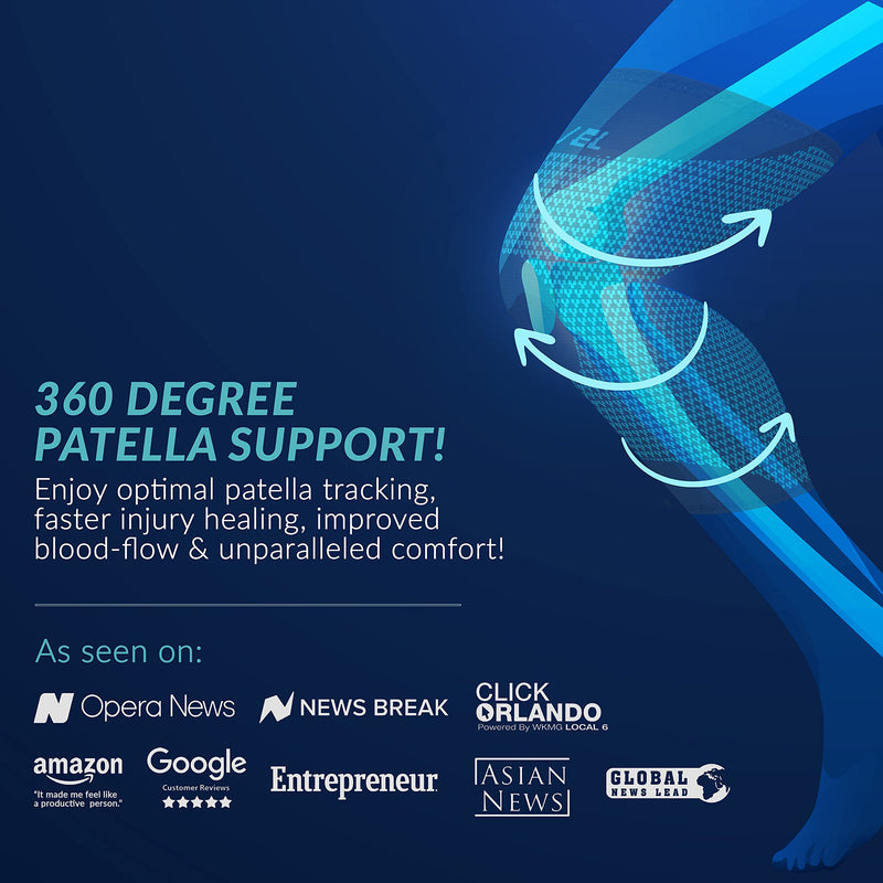 [Australia] - MODVEL Professional Knee Brace | Knee Compression Sleeve Support | FSA or HSA eligible | Medical Grade Knee Pads for Running, Meniscus Tear, ACL, Arthritis, Joint Pain Relief. Turquoise Small 