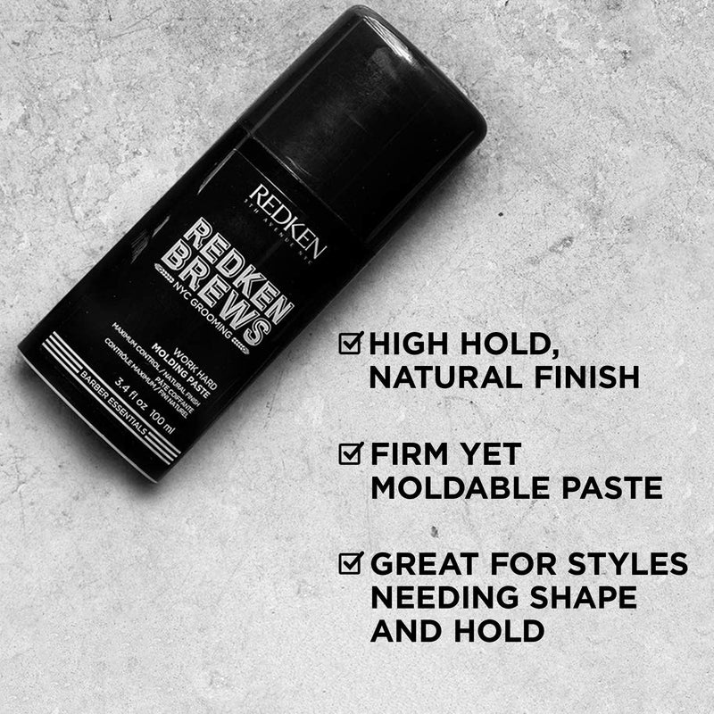 [Australia] - Redken Brews Molding Paste For Men, High Hold, Natural Finish, 3.4 Ounce 