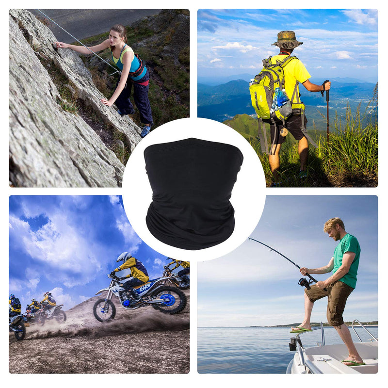 [Australia] - Neck Gaiter Unisex Face Scarf Cover, Cooling Thin Breathable Lightweight Sun Protection for Cycling Fishing Hiking Running Black 1 