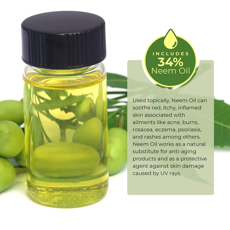[Australia] - Auromere Ayurvedic Neem Balm - All Natural Rosacea, Eczema And Psoriasis Cream for Face and Body - Contains 34% Neem Oil for Skin - Soothes Dry, Itchy or Sensitive Skin and Reduce Redness - 2oz 