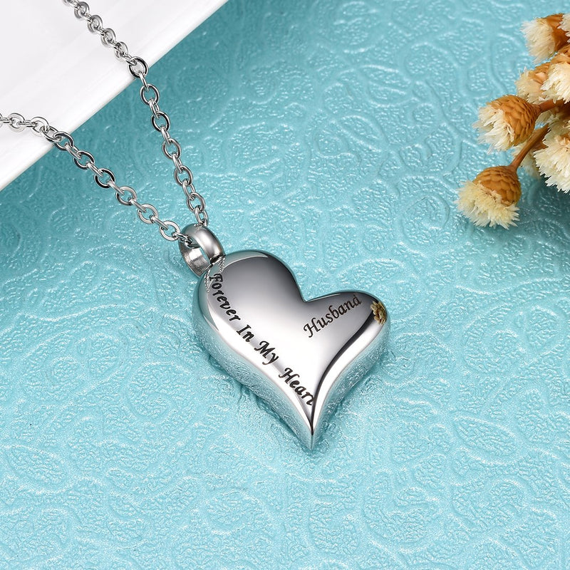 [Australia] - Cat Eye Jewels Memorial Cremation Urn Keepsake Heart Pendant Ash Holder Necklace for Ashes for Men Women with Funnel Kit For Husband 