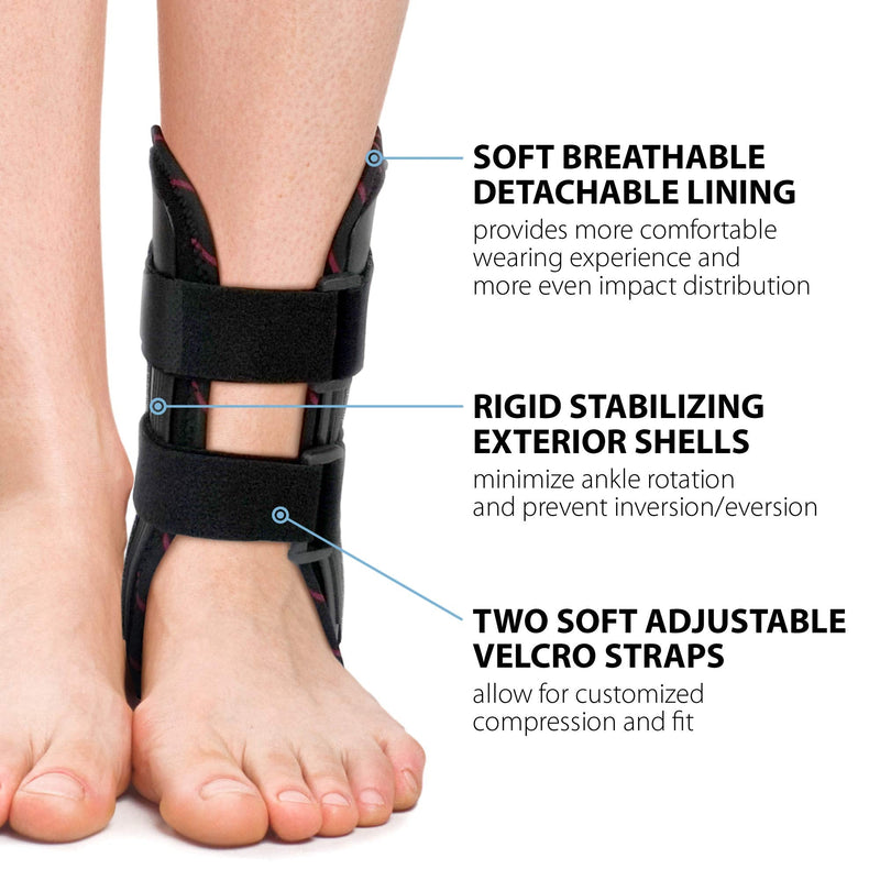 [Australia] - ORTONYX Ankle Stabilizer Brace Stabilizing Stirrup Splint - One Size Fits Most - Black 