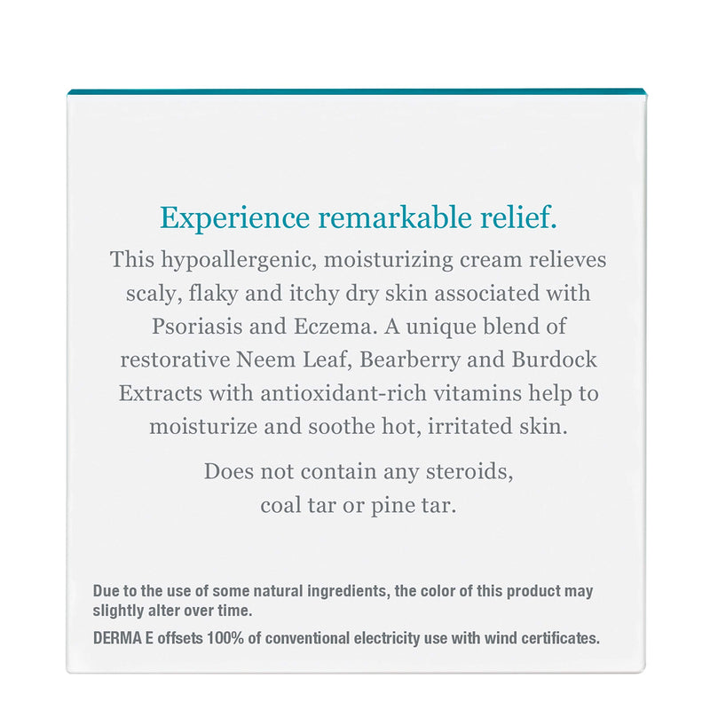 [Australia] - DERMA E Eczema Relief Cream – All Natural Itch Relief Cream – Soothing Eczema Cream Relieves Flaky, Scaly and Dry Skin - Antioxidant-Rich Topical Eczema and Psoriasis Cream, 4oz 