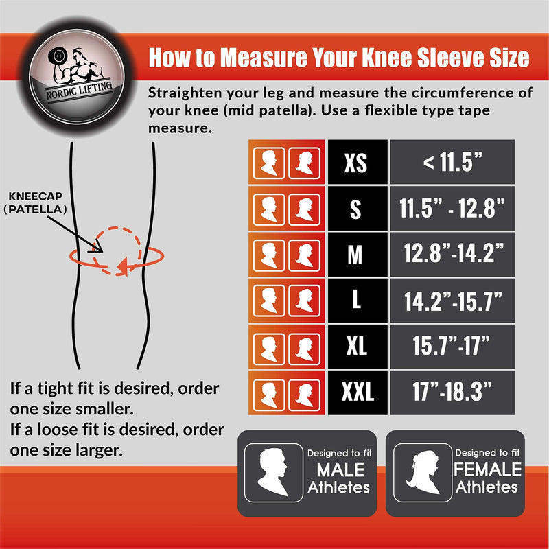 [Australia] - Knee Sleeves (1 Pair) Support & Compression for Weightlifting, Powerlifting & Cross Training - 7mm Neoprene Sleeve for the Best Squats - Both Women & Men - by Nordic Lifting Medium Black 