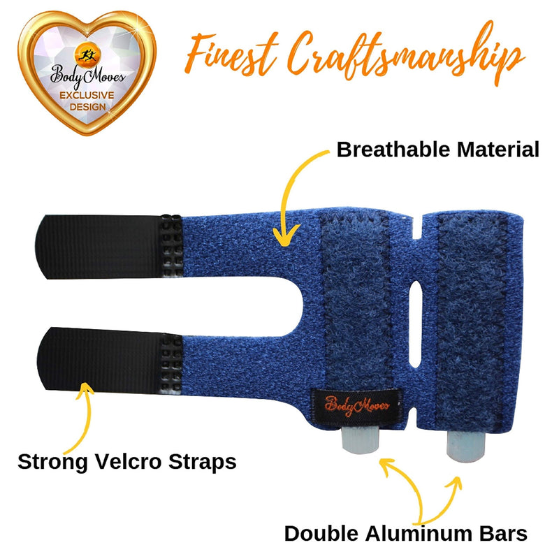 [Australia] - BodyMoves 2 Double Sided Solid Support Finger Splints Plus 2 Sleeves 2020 Edition(Aqua Blue) Aqua Blue 