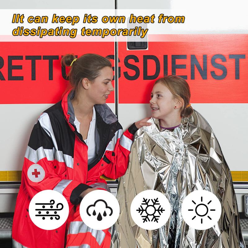 [Australia] - WINKIM Emergency Blanket, Thermal Foil Blankets First Aid (Large-12-Pack) Space Survival Blanket for Camping Hiking (210x140cm) 