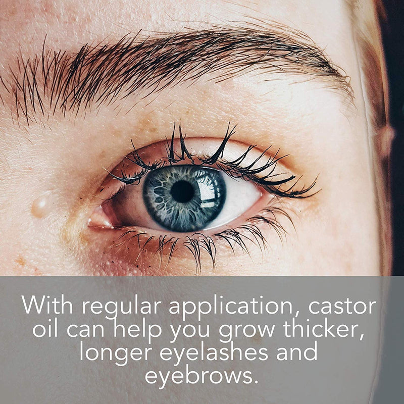 [Australia] - Organic Castor Oil for Eyelashes and Eyebrows with Applicator Kit, Lash & Brow Growth Serum by Pure Body Naturals, 1 Ounce - Label Varies 