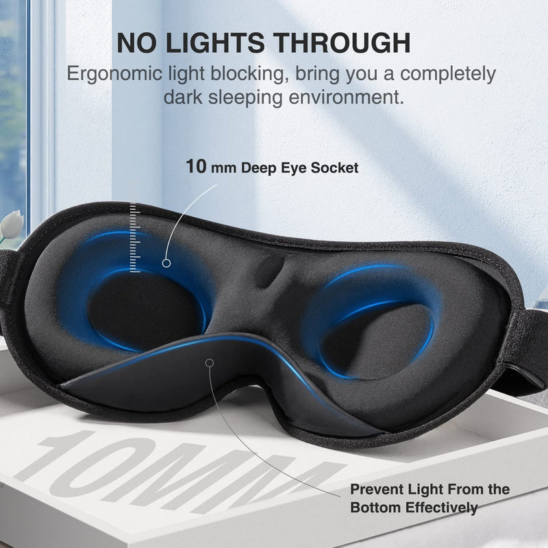 [Australia] - Umisleep Sleep Mask, Women Men 2022 3D Weighted Eye Mask Blocking Lights Sleeping Mask, Relieve Stress, Headache Eye Cover Adjustable Strap,120g Blindfold for Travel/Nap/All Night Sleeping 