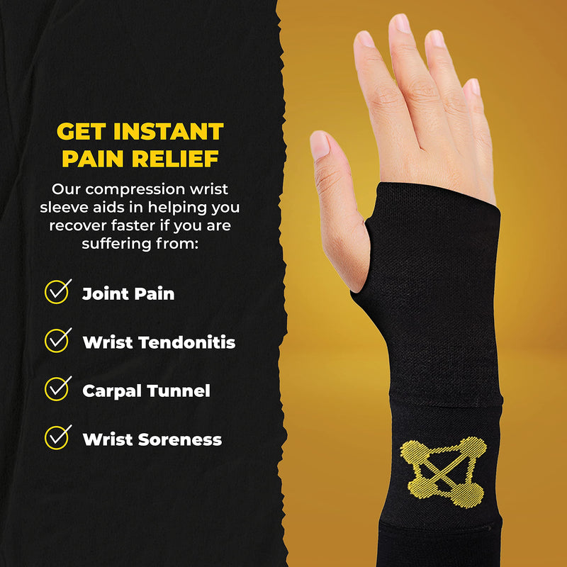 [Australia] - Wrist Brace for Carpal Tunnel Relief - Wrist Compression Sleeve and Tennis Wrist Support - Ideal for Tendonitis, Golf, Yoga, Typing and Gaming - Copper-Infused Nylon by CopperJoint (Pair, Small) Pair- Small 