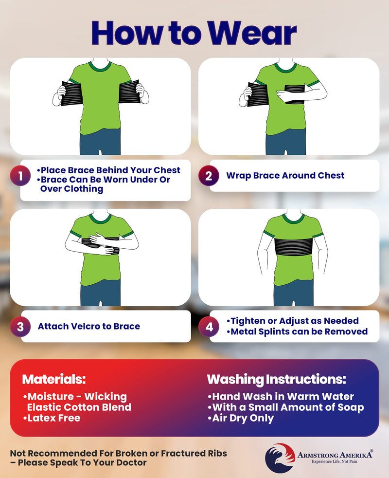 [Australia] - Chest Binder Rib Brace – Rib Belt to Reduce Rib Cage Pain. Chest Compression Support for Rib Muscle Injuries, Bruised Ribs or Rib Flare. Breathable Chest Wrap Breast Binder for Women or Men (Large/XL) L/XL (37" to 48") 