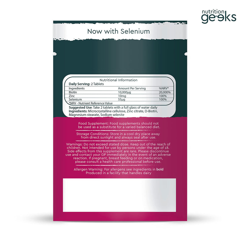 [Australia] - Biotin Hair Growth Supplement - 180 Biotin Tablets Enhanced with Zinc & Selenium, Hair Vitamins Complex - Biotin 10000 mcg - Vegan Biotin Supplement, Hair Skin and Nails Vitamins for Women & Men, UK 