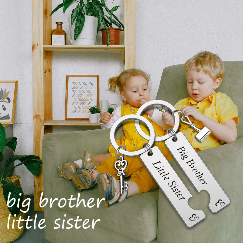 [Australia] - Best Brother Gifts Keychain Best Sister Gift Keychain Family Jewelry Best Friends Keyrings Family Jewelry Best Guy Friend Gift Friendship Half Hearts Keychain (Set Of 2) (2KN-BigbrotherLil701) 