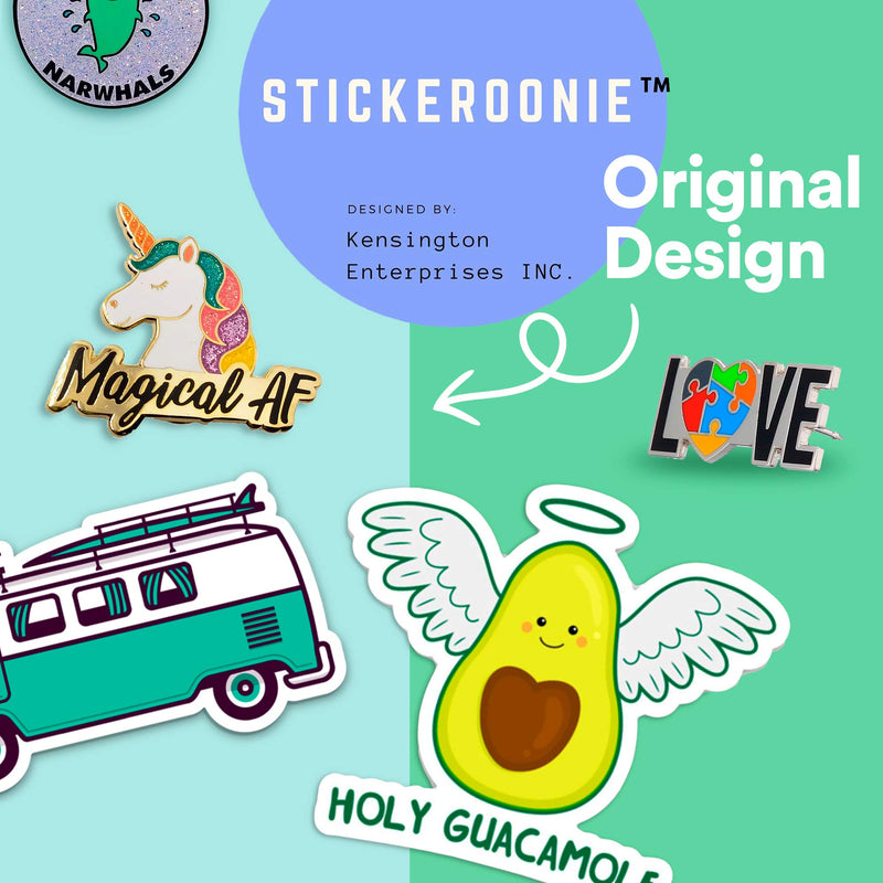 [Australia] - Stickeroonie Magical AF Unicorn Enamel Lapel Pin, Cute & Funny Glittery Rainbow Unicorn, 1.4 Inches 