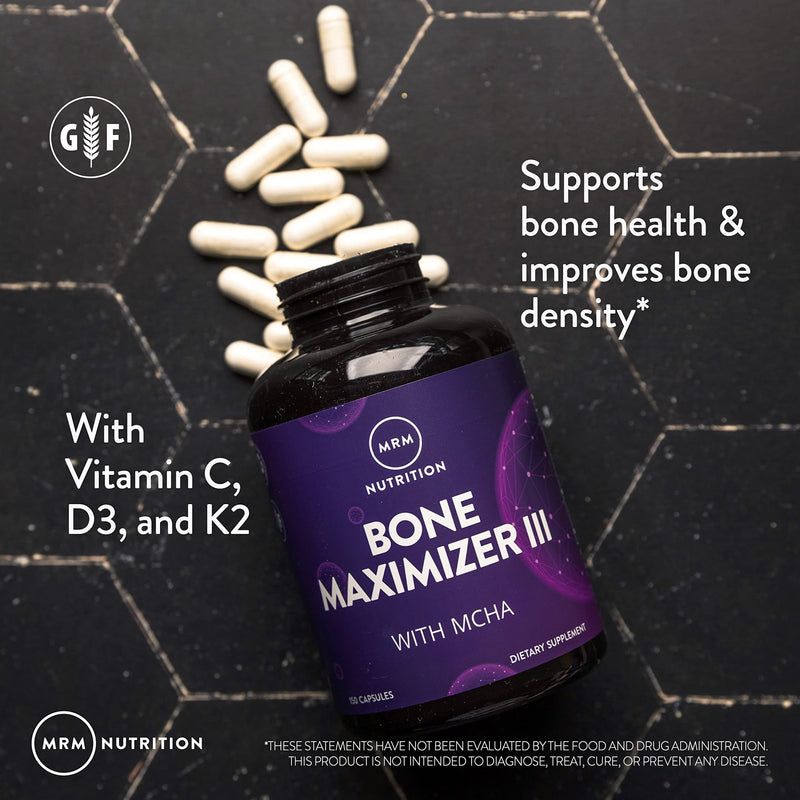 [Australia] - MRM Nutrition Bone Maximizer® III | with MCHA + Vitamin D3 + Vitamin K2 | Bone Health | High Potency | Key Vitamins and Minerals for Bones | 50 Servings 