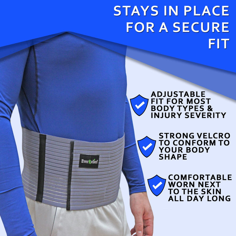 [Australia] - Umbilical Hernia Belt for Men and Women -by EverRelief- Abdominal Binder Support for Hernia Pain and Weakened Abdomen (Large/Extra Large) L/XL 