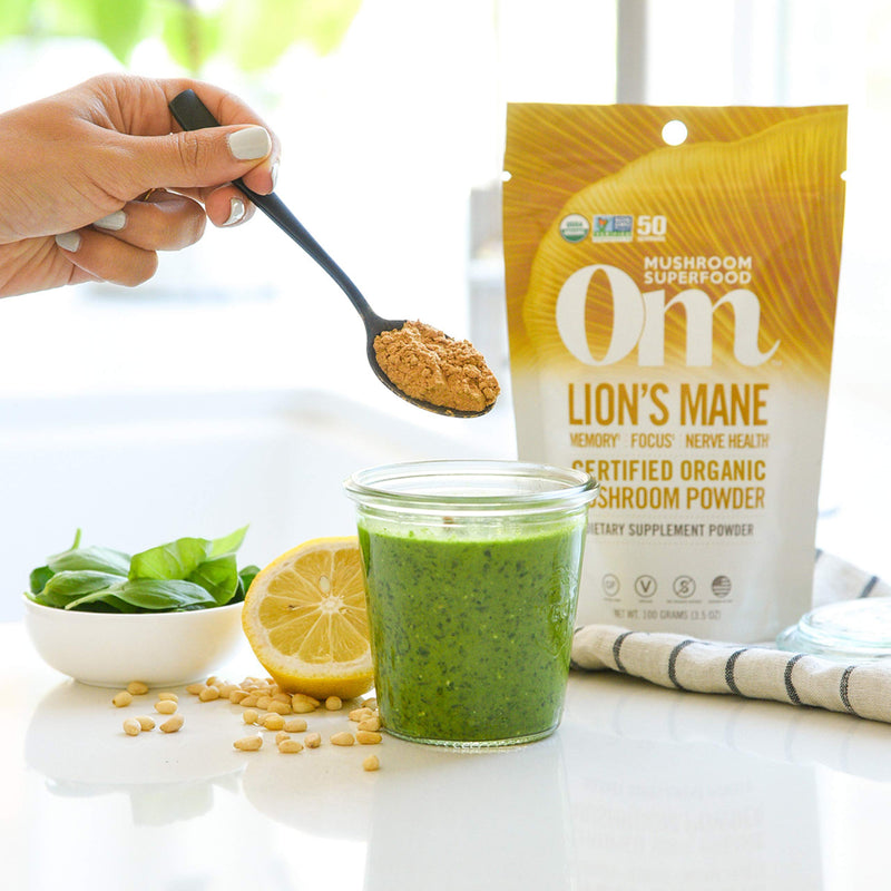 [Australia] - Om Mushroom Superfood Lion's Mane Organic Mushroom Powder, 3.5 Ounce, 50 Servings, Fruit Body and Mycelium Nootropic for Memory Support, Focus, Clarity, Nerve Health, Creativity and Mood Lion's Mane Powder 3.5 Ounce (Pack of 1) 