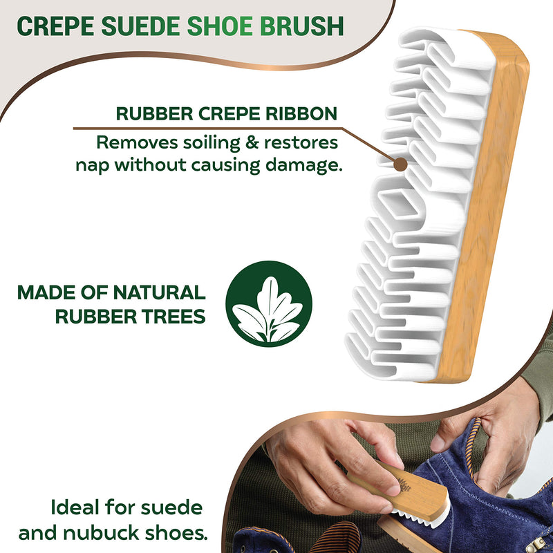 [Australia] - SCRUBIT Shoe Care Kit (4PC) - Leather Shoes Cleaner and Boots Polishing Set - Soft Horsehair Shoe Shine Brush – Crepe Suede & Nubuck Brush - Microfiber Buffing Cloth and Polish Dauber Applicator 