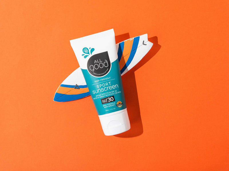 [Australia] - All Good Sport Face & Body Sunscreen Lotion - UVA/UVB Broad Spectrum SPF 50+, Water Resistant, Coral Reef Friendly - Zinc, Shea Butter, Coconut Oil, Aloe (3 oz)(2-Pack) 3 Fl Oz (Pack of 2) 