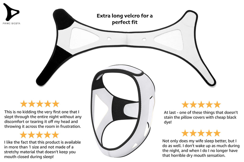 [Australia] - PrimeSiesta: Chin Strap for Snoring - Snore Stopper & Anti Snore Chin Strap for CPAP Users - Breathable, Flexible & Easily Adjustable with Eversoft Technology (Medium/Large) Medium/Large (Pack of 1) 