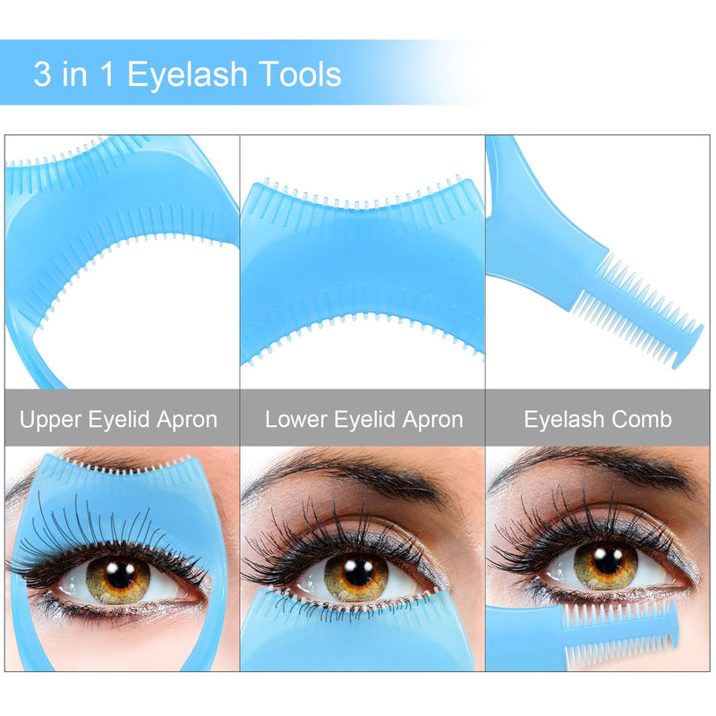 [Australia] - TecUnite 6 Pieces 3 in 1 Eyelashes Tools Mascara Shield Applicator Guard Eyelash Guide for Makeup, 3 Colors 