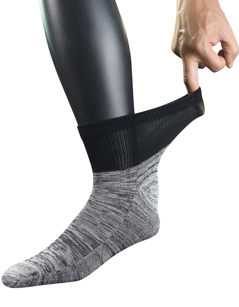 [Australia] - Yomandamor Men's 4 Pairs Bamboo Diabetic Ankle Socks with Seamless Toe And Cushion Sole,L Size(Socks Size:10-13) 10-13 4 Pairs Black 