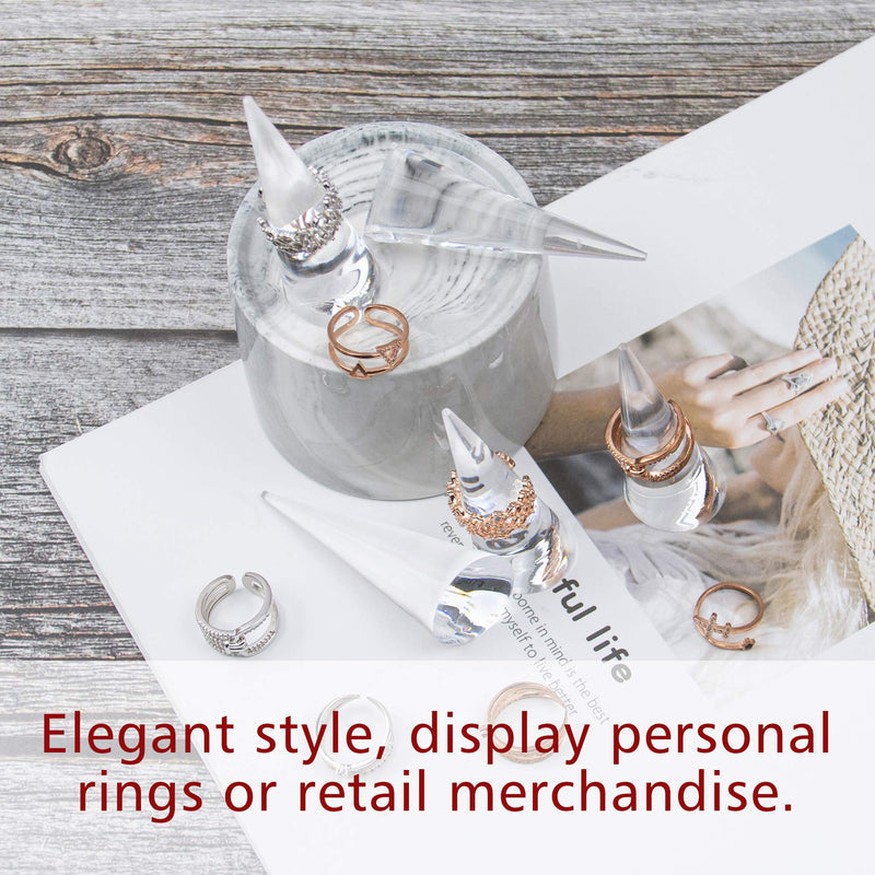 [Australia] - AUEAR, 6 Pack Acrylic Jewelry Ring Display Stand Clear Cone Ring Holder for Jewelry Ring Wedding Ring 