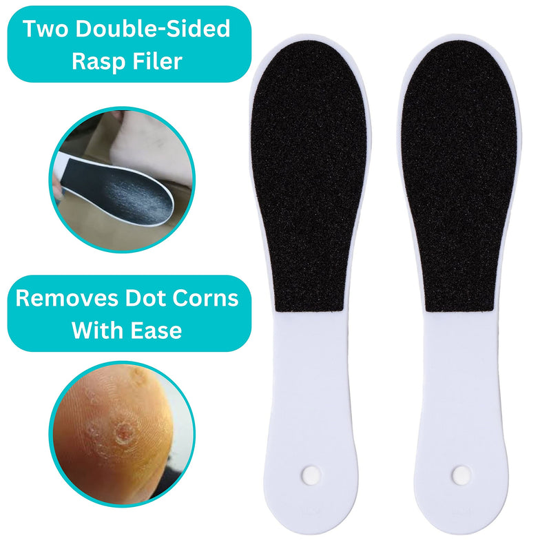 [Australia] - 3-in-1 Pedicure Foot File for Hard Skin Professional - Anti-Rust Steel Callus Remover for Cracked Heels - Easy to Utilize & Anti-Skid Design - Feet Care Tool for Wet & Dry Use- BRITS N STUFF 