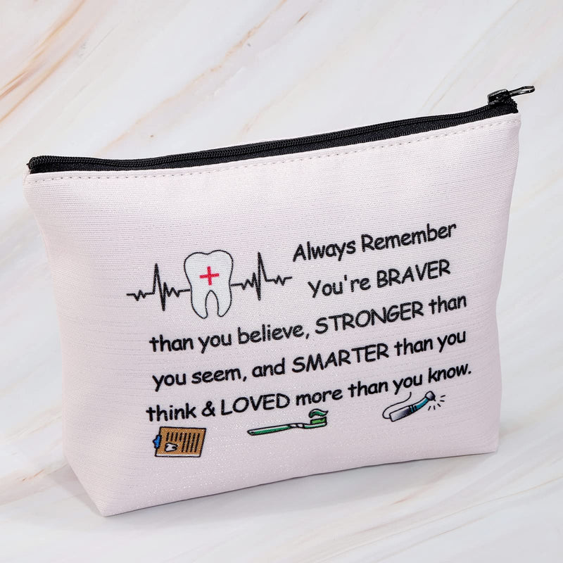 [Australia] - Dental Makeup Bag Dentist Gifts for Women Dental Hygienist Gifts Dental Assistant Gifts Dentist Cosmetic Bag Toiletry Travel Bag Zipper Pouch Purse Dental Bag 