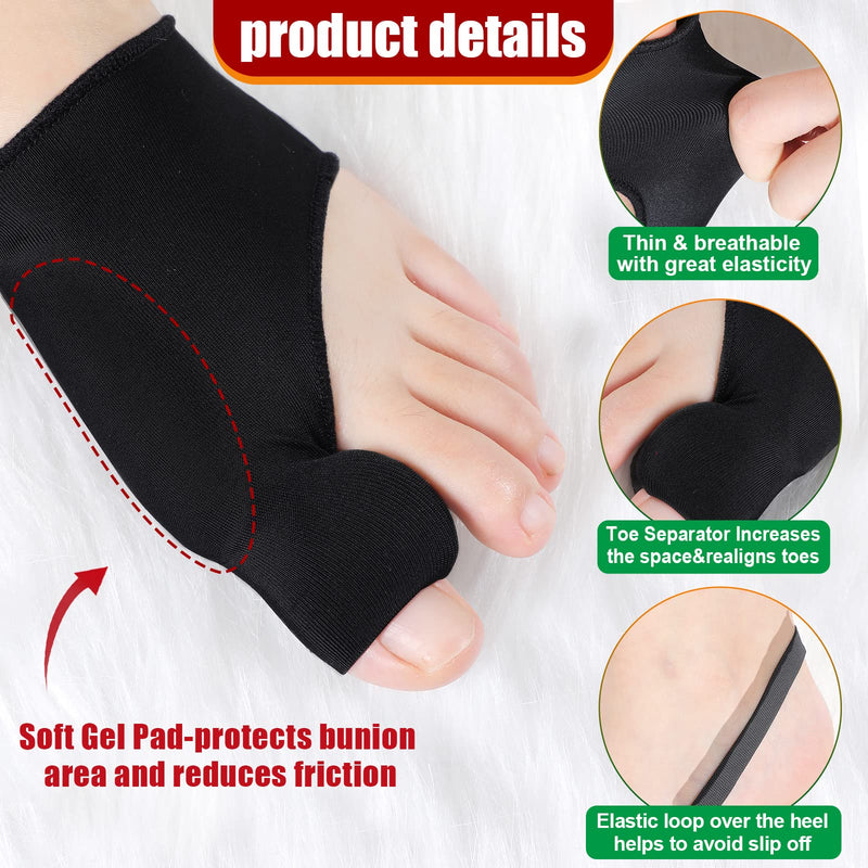 [Australia] - 4 Pairs Bunion Corrector Orthopedic Bunion Splint Bunion Foot Sleeve Hallux Valgus Correction Big Toe Straightener Pain Relief for Women, Day Night Support 