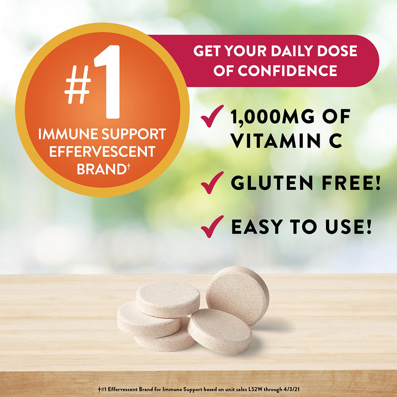 [Australia] - Airborne 1000mg Vitamin C with Zinc Effervescent Tablets, Immune Support Supplement with Powerful Antioxidants Vitamins A C & E - (30 count box), Very Berry Flavor, Fizzy Drink Tablets, Gluten-Free 