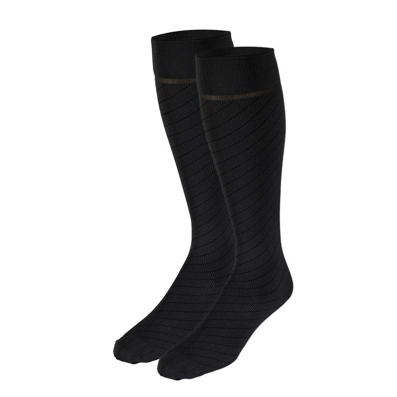 [Australia] - Truform Travel Compression Socks for Men and Women, 15-20 Knee High Over Calf Length, Charcoal, Large 