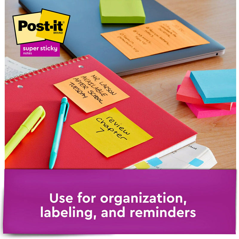 [Australia] - Post-it Super Sticky Notes, 3x3 in, 3 Pads, 2x the Sticking Power, Bright Colors (Orange, Pink, Green), Recyclable (3321-SSAU) 