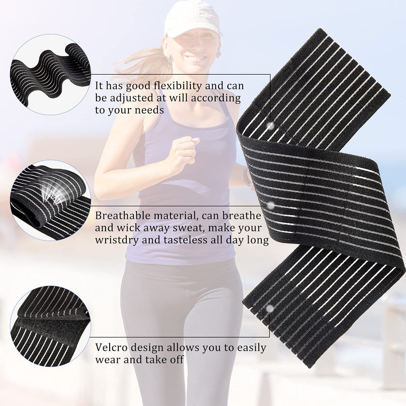 [Australia] - 4 Pieces Carpal Tunnel Wrist Brace, Wrist Compression Strap, Hand Brace Wraps for Adult Working Out, Adjustable Wrist Strap, Breathable Wristband for Weightlifting, Tennis, Golf and Fitness, Black 