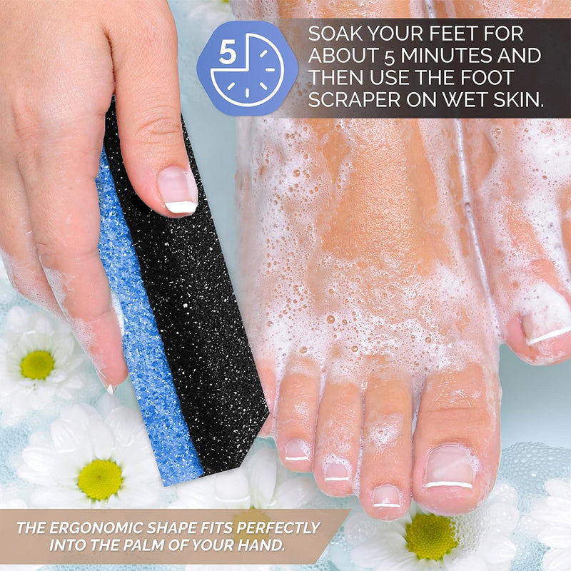 [Australia] - BE-LAIV Foot Pumice Stone for Feet - Ultimate 2-In-1 Foot Scrubber – Professional Pedicure Kit for Dead Skin Remover and Callus Remover - Foot exfoliator - Foot Care Set for Men, Women (Pack of 6) 