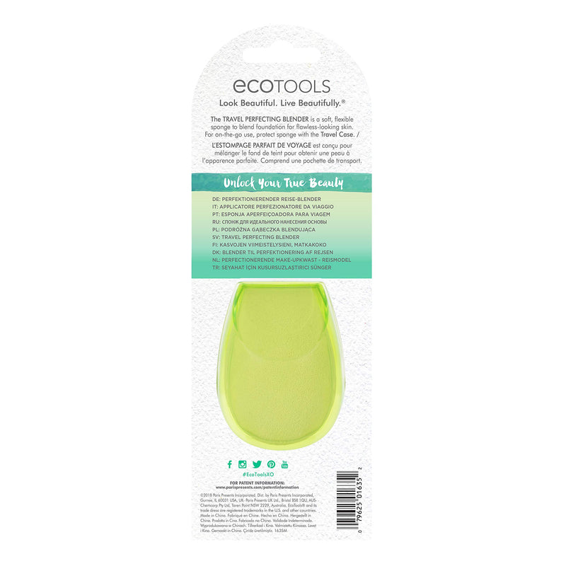 [Australia] - Ecotools Perfecting Sponge Makeup Blender with Travel Case, Beauty Sponge, Made with Recycled and Sustainable Materials 
