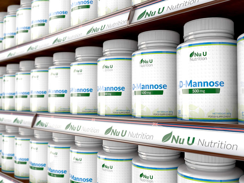 [Australia] - D-Mannose Tablets 500mg | 120 Tablets | High Strength | Allergen Free and Suitable for Vegetarians and Vegans | Not Mannose Capsules or Powder Made in The UK by Nu U Nutrition 