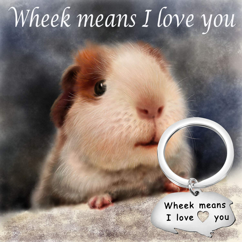 [Australia] - bobauna Guinea Pig Lover Gift Wheek Means I Love You Keychain Guinea Pig Jewelry Animal Lover Gift 