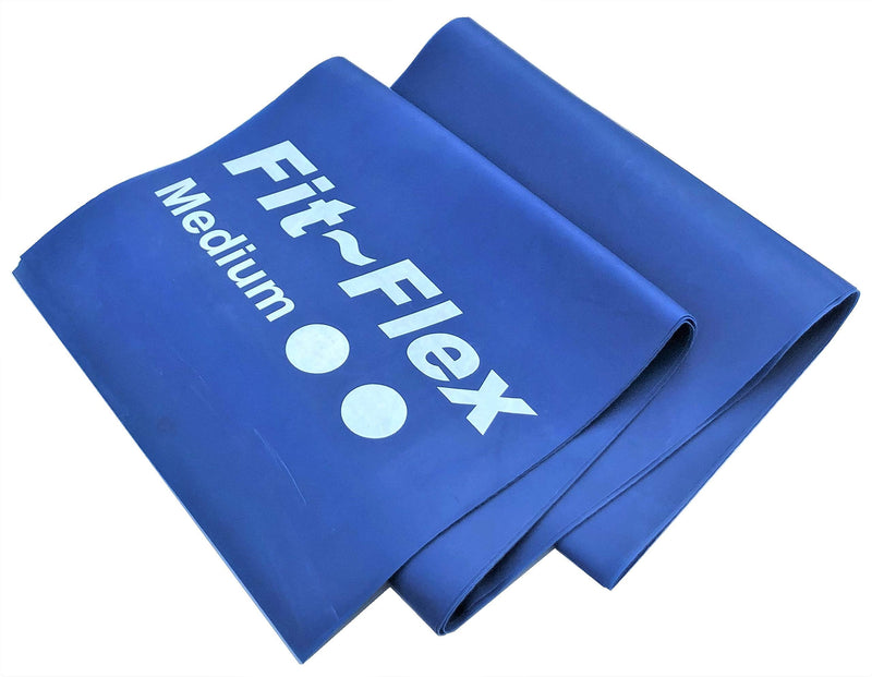 [Australia] - Fit-Flex Resistance Exercise Band - 2m Length - 3 Flex Options – Pilates, Yoga, Rehab, Stretching, Strength Training Blue 
