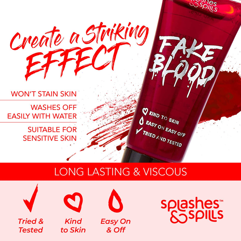 [Australia] - Realistic Fake Blood - Face and Body Paint - 10ml - Pretend Costume and Dress Up Makeup by Splashes & Spills - New & Improved Formula! 