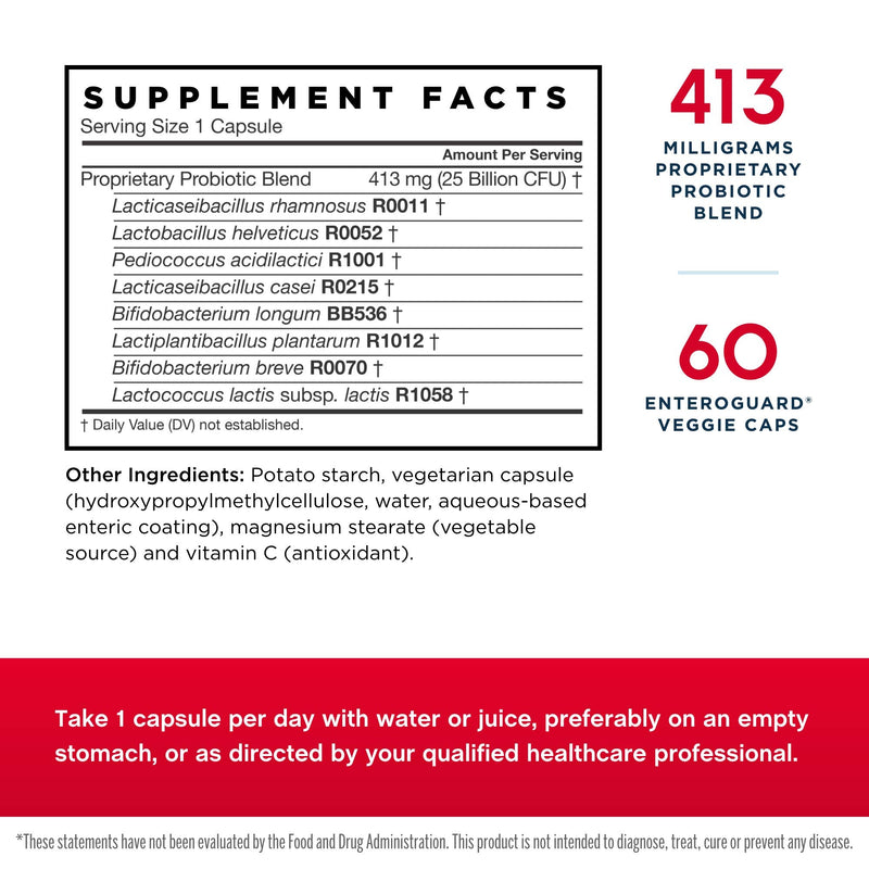 [Australia] - Jarrow Formulas Jarro-Dophilus EPS Higher Potency, Supports Intestinal and Immunal Health, 25 Billion Cells Per Veggie Capsules, 60 Count 
