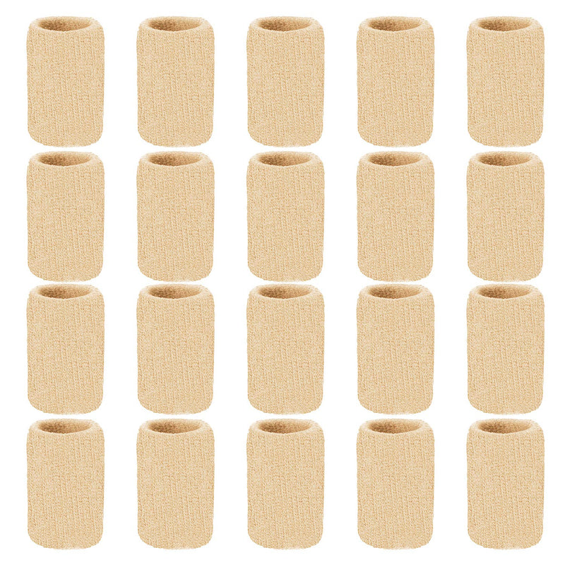 [Australia] - Senkary 20 Pieces Finger Sleeves Protectors Thumb Brace Support Elastic Compression Protector for Relieving Pain, Arthritis,Trigger Finger, Sports (Beige) Beige 